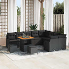 Loungeset 12-delig poly rattan zwart
