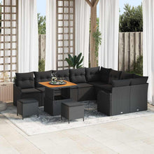 Tuin Sofa Set met kussen met opslag met kussen 12 pcs Zwart