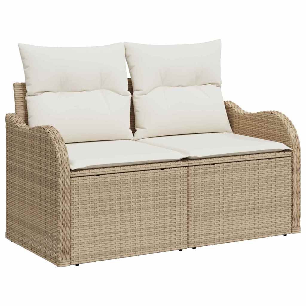 Tuin Sofa Set met kussen met opslag 12 pcs Beige en Crème