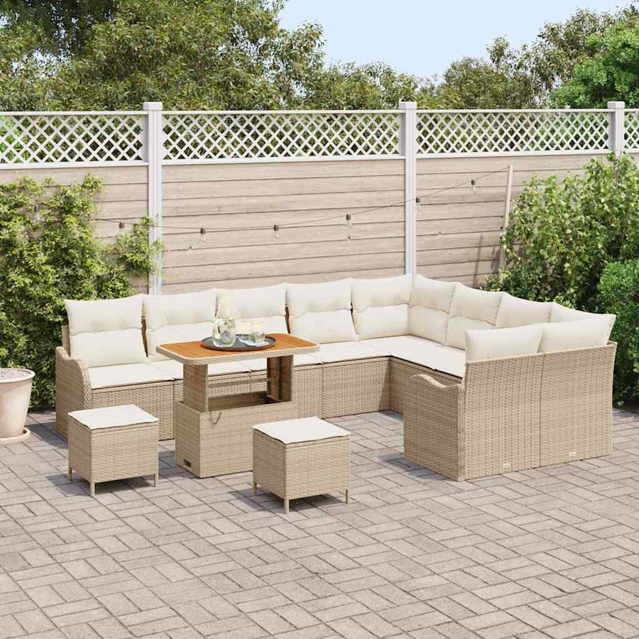 Tuin Sofa Set 12 st 11-Aantal zitplaatsen Beige en Crème