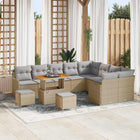 Tuin loungeset 12-delig poly rattan acaciahout beige lichtgrijs