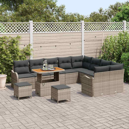 Tuin Sofa Set 12 st 11-Aantal zitplaatsen Grijs