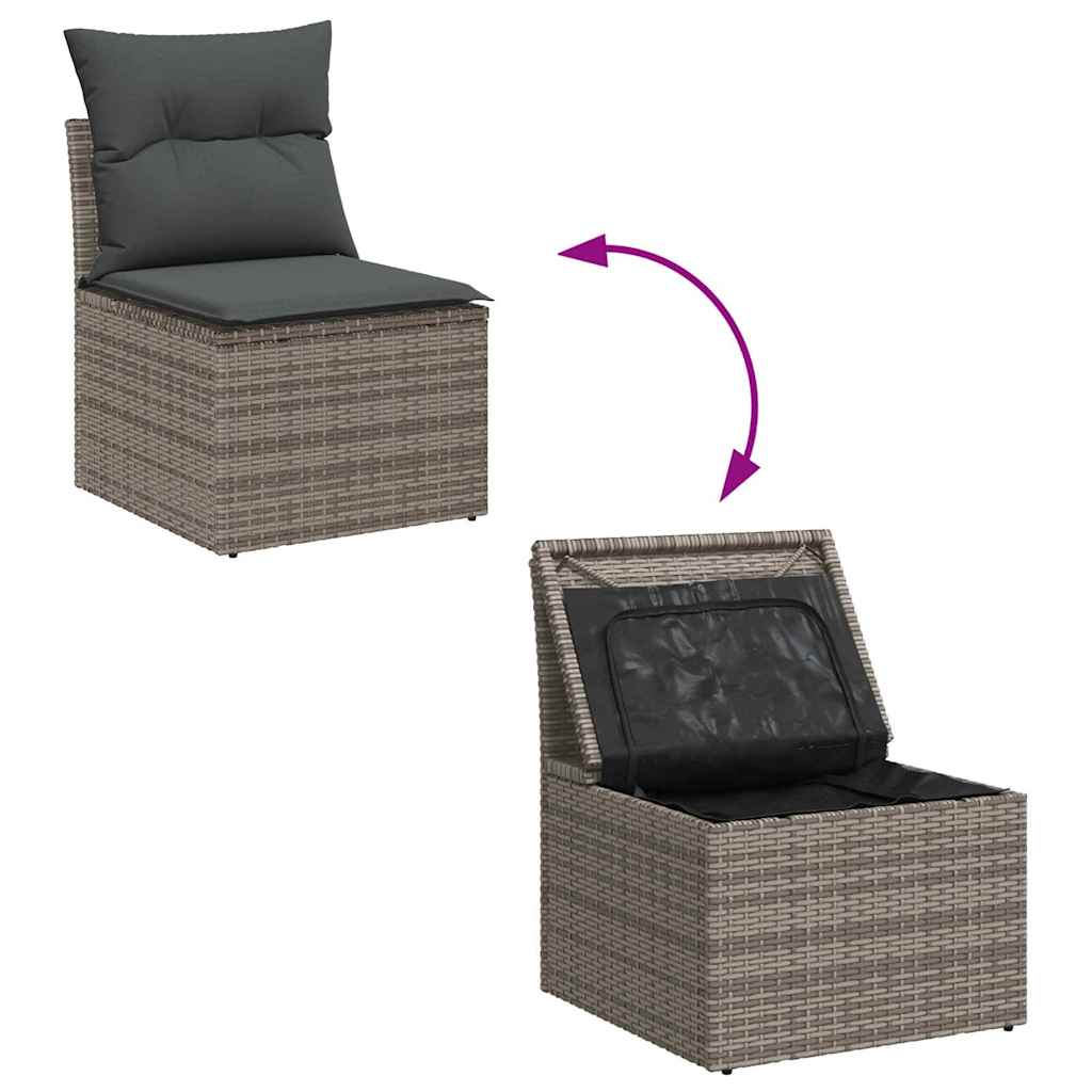 Tuin Sofa Set 12 st 11-Aantal zitplaatsen Grijs