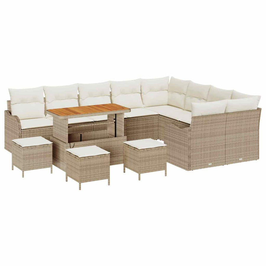 Tuin Sofa Set 13 st 12-Aantal zitplaatsen Beige en Crème