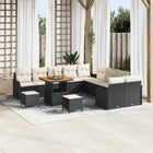 Outdoor Sofa Set with cushions and storage 13 pcs Black and Cream