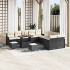 Outdoor Sofa Set with cushions and storage 13 pcs Black and Cream
