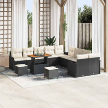 Tuin Sofa Set met kussen met opslag 13 pcs Zwart en Crème