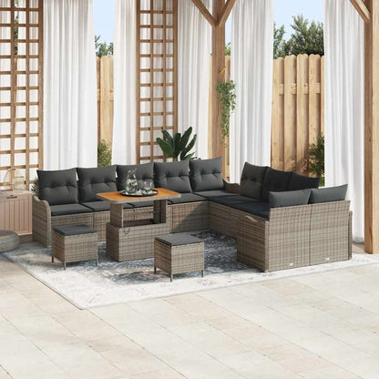 Tuin Sofa Set met kussen met opslag met kussen 13 pcs Grijs