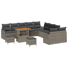 Tuin Sofa Set met kussen met opslag met kussen 13 pcs Grijs