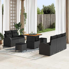 Garden Sofa Set with Cushions Storage 8 pcs Black