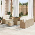 Garden Sofa Set with Cushion and Storage 8 pcs Beige and Cream