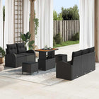 Garden Sofa Set with Cushions Storage 8 pcs Black