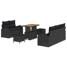 Tuin Sofa Set met kussen met opslag met kussen 8 pcs Zwart