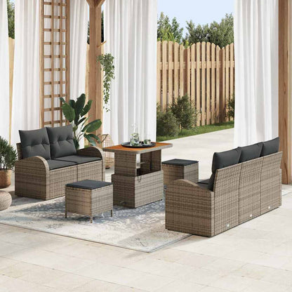 Tuin Sofa Set met kussen met opslag met kussen 8 pcs Grijs