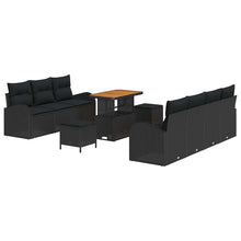 Tuin Sofa Set met kussen met opslag met kussen 10 pcs Zwart