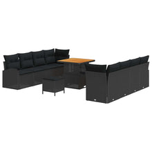 Tuin Sofa Set met kussen met opslag met kussen 11 pcs Zwart