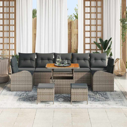Tuin Sofa Set met kussen met opslag met kussen 10 pcs Grijs