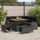 Tuinset 8-delig poly rattan acaciahout zwart