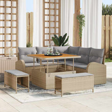 Tuin Sofa Set Met Kussen Met Opslag 8 Pcs En Licht Grijs 100 cm tafellengte Beige Lichtgrijs