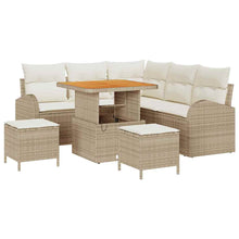 Tuin Sofa Set met kussen met opslag 8 pcs Beige en Crème