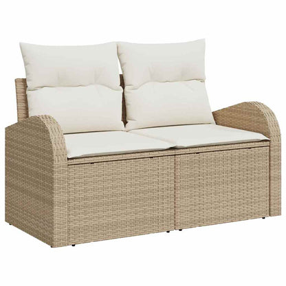 Tuin Sofa Set met kussen met opslag 8 pcs Beige en Crème
