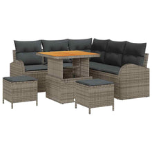 Tuin Sofa Set met kussen met opslag met kussen 8 pcs Grijs