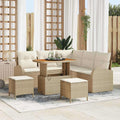 Garden Sofa Set with Cushion and Storage 8 pcs Beige and Cream