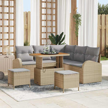 Tuin Sofa Set Met Kussen Met Opslag 8 Pcs En Licht Grijs 90 cm tafellengte Beige Lichtgrijs
