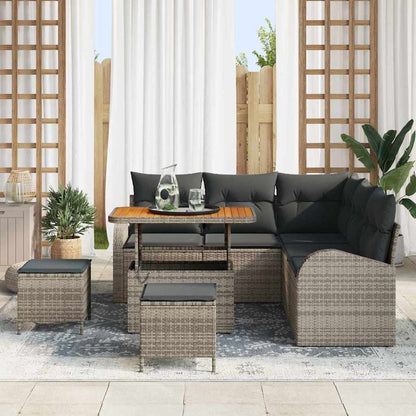 Tuin Sofa Set met kussen met opslag met kussen 8 pcs Grijs