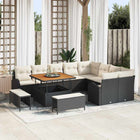 Garden Sofa Set with Cushions and Storage 12 pcs Black and Cream