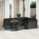 Tuinset 12-delig poly rattan zwart acaciahout