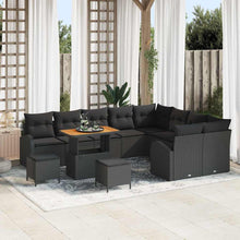 Tuin Sofa Set met kussen met opslag met kussen 12 pcs Zwart