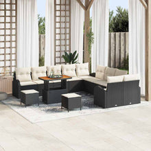 Tuin Sofa Set met kussen met opslag 13 pcs Zwart en Crème