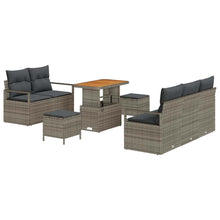 Tuin Sofa Set met kussen met opslag met kussen 8 pcs Grijs