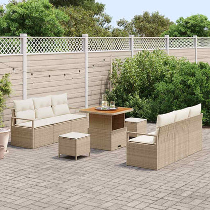 Tuin Sofa Set met opslag 9 pcs Beige Poly riet