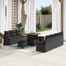 Tuin Sofa Set met kussen met opslag met kussen 10 pcs Zwart