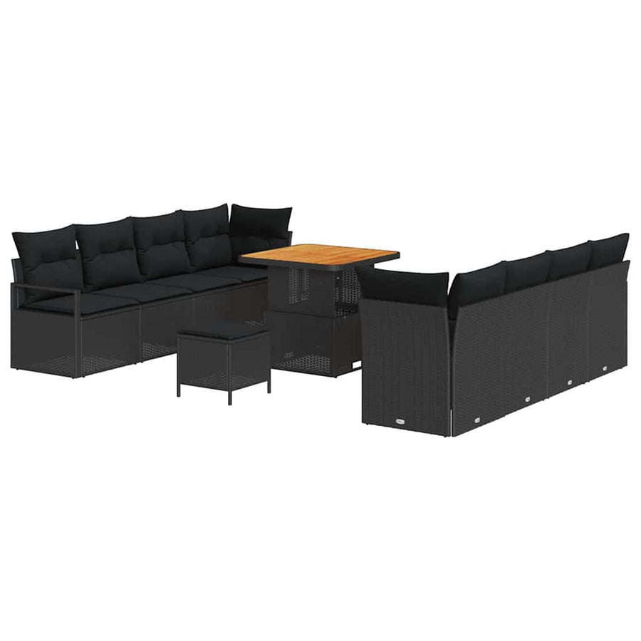 Tuin Sofa Set met kussen met opslag Zwart 80 x 80 x 71 cm