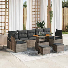 Tuin Sofa Set met kussen met opslag met kussen 10 pcs Grijs