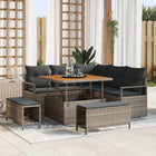 Tuinset poly rattan grijs met opslag