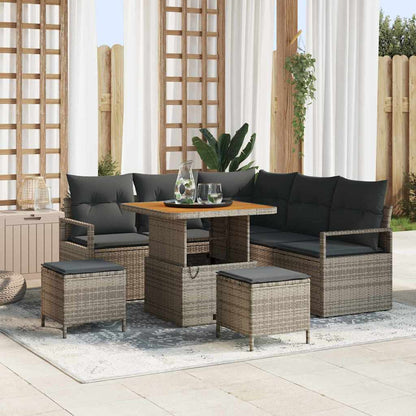 Tuin Sofa Set met kussen met opslag met kussen 8 pcs Grijs