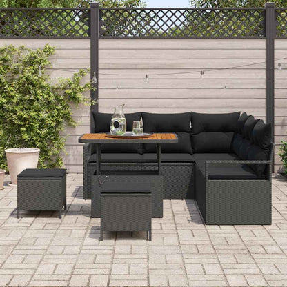 Tuin Sofa Set met kussen met opslag met kussen 8 pcs Zwart