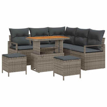 Tuin Sofa Set met kussen met opslag met kussen 8 pcs Grijs