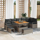 Garden Sofa Set with Cushions with Storage 9 pcs Grey