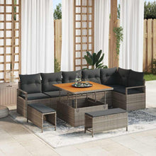 Tuin Sofa Set met kussen met opslag met kussen 9 pcs Grijs