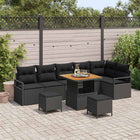 Garden Sofa Set with cushion with storage with cushion 9 pcs Black
