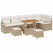 Tuin Sofa Set met kussen met opslag 9 pcs Beige en Crème