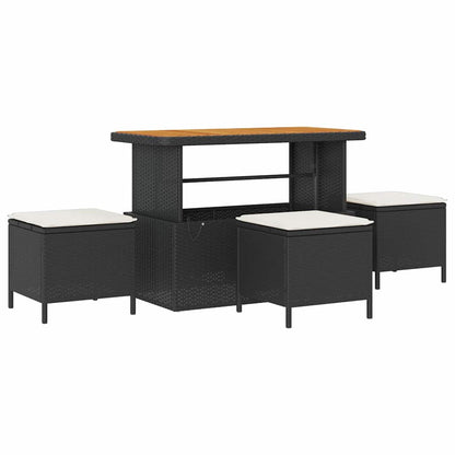 Tuin Sofa Set met kussen met opslag 10 pcs Zwart en Crème