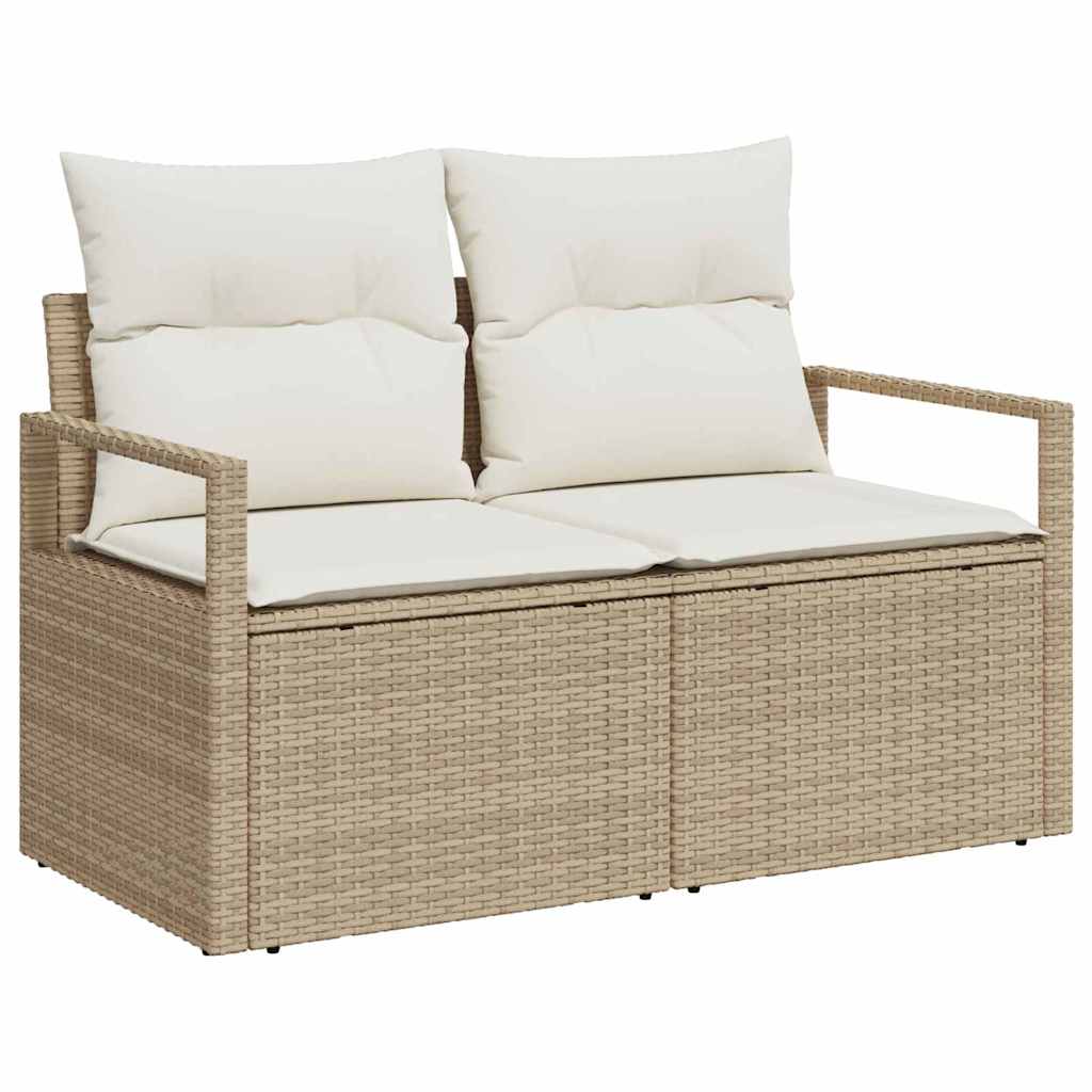 Tuin Sofa Set met kussen met opslag 12 pcs Beige en Crème
