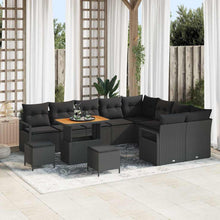 Tuin Sofa Set met kussen met opslag met kussen 12 pcs Zwart
