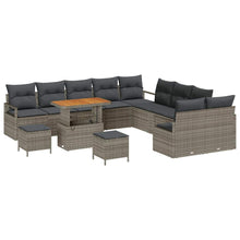 Tuin Sofa Set met kussen met opslag met kussen 13 pcs Grijs